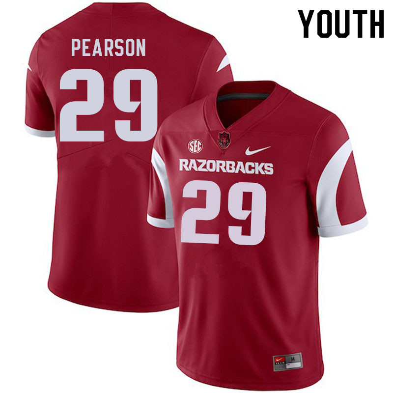 Youth #29 Cade Pearson Arkansas Razorbacks College Football Jerseys Sale-Cardinal - Click Image to Close